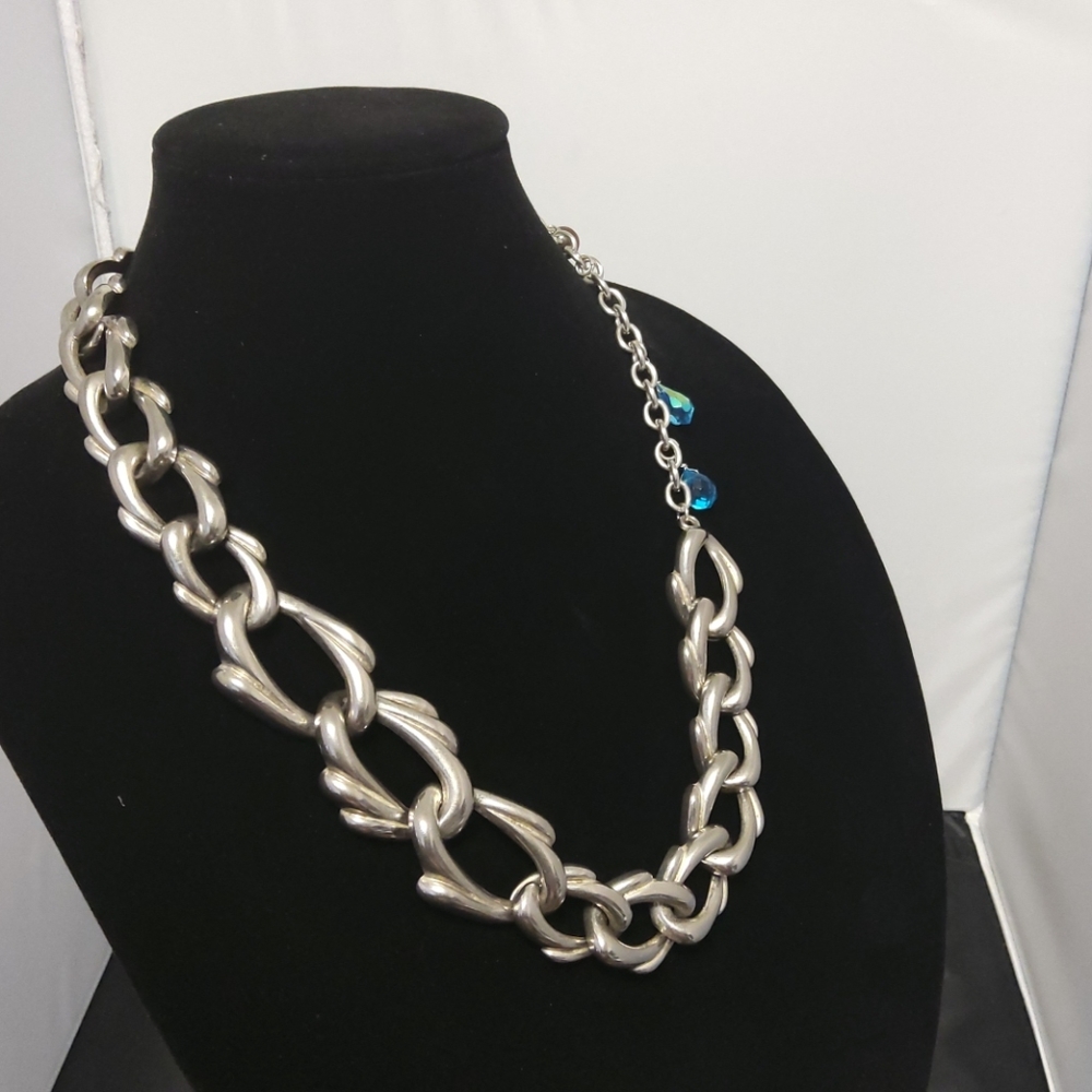 Vintage siver fashion necklace - Picture 3 of 4